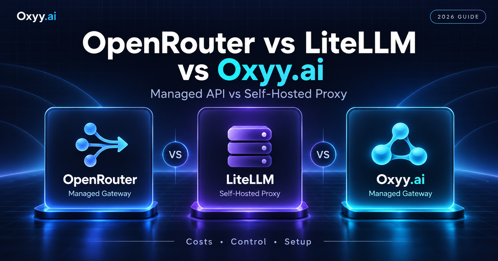 OpenRouter vs LiteLLM vs Oxyy (2026): Managed API vs Self-Hosted